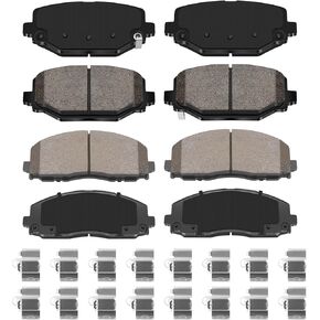 Brake Pads for Dodge Grand Caravan Journey Chrysler Town & Country Ram C/V VW Routan, 4 Ceramic Brake Pads w/Hardware Front and Rear Replacement
