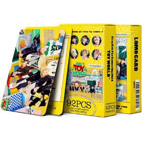 Stray Kids Photocards KPOP Stray Kids Fan Connecting 2024 TOY WORLD Album Photocards 92PCS Stray Kids Photocard Set Stray Kids Lomo Cards 60PCS Stray Kids Photocards + 32PCS Stray Kids Stickers