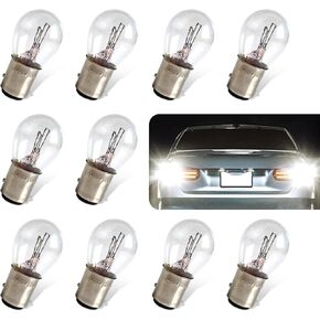 10 PCS Car 1157 Brake Light Bulb,Plug and Play Brake Light Bulb, P21/5W 12V Plug and Play Dual Contact Turn Signal Light Tail Lights Bulbs Replacement, for Cars (Clear)