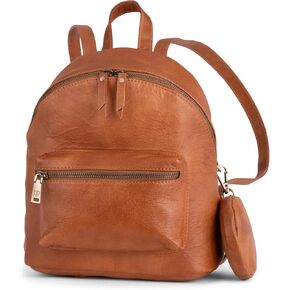 BERLINER BAGS Vintage Genuine Leather Backpack Kelly, Small Backpack Purse for Women, Lightweight Backpack - Brown