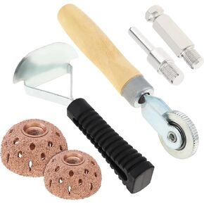 Tire Repair Patch Tools 40mm 55mm Tungsten Steel Polishing Wheel with Patch Roller and Repair Scraper for Car Tire Grinding (40mm+55mm)