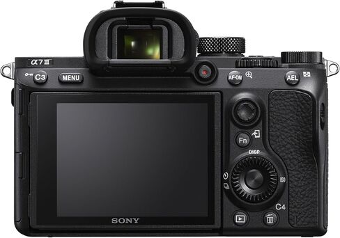 Sony a7III Full Frame Mirrorless Interchangeable Lens Camera Body Bundle with FE 50mm F1.8 Full-Frame Prime E-Mount Lens, Flash, 64GB Memory Card, Paintshop Pro, and Accessories (5 Items) in Saudi Arabia