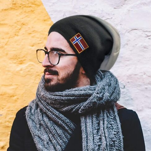 Speedy Pros Slouchy Beanie for Men Norway Embroidery Winter Hats Cotton Women Skull Cap in Saudi Arabia