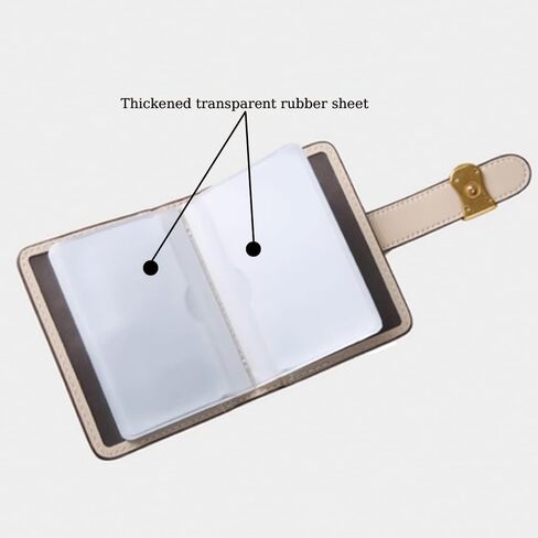 1 PCS Credit Card Holder Pvc Leather Business Card Holder Card Case Organizer Bag with 20 Card Sleeves Inside 2 Plastic Drivers License Women Credit Card Case (apricot) in Saudi Arabia