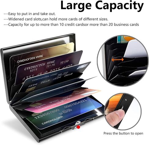 محفظة معدنية ، حامل بطاقة الائتمان للنساء الرجال ، رفيع النحيف من الألومنيوم محفظة RFID حامل بطاقة بطاقة الصلبة حالة بطاقة العمل الصغيرة حامل الحالة ، محفظة السفر ، غروب الشمس. in Kuwait
