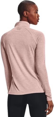 Under Armour Women's Tech Twist ½ Zip Long-Sleeve Pullover , Pink Clay (663)/Metallic Silver , X-Large in Saudi Arabia