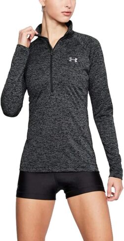 Under Armour Women's Tech Twist ½ Zip Long-Sleeve Pullover , Pink Clay (663)/Metallic Silver , X-Large in Saudi Arabia