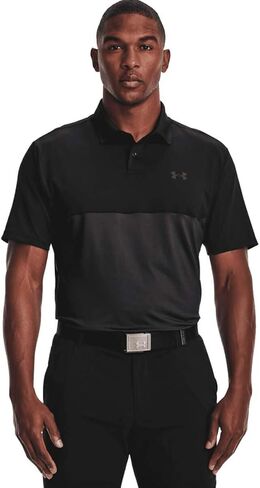 Under Armour Men's Performance Golf Polo 2.0 Colorblock , Black (006)/Jet Gray , Small in Saudi Arabia