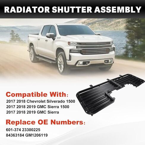 601-374 Radiator Shutter Assembly Compatible with Chevy Silverado 1500 2017-2019 GMC Sierra Chevrolet/GMC Models 84363184 23300225 in Saudi Arabia