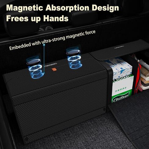 GMQ Car Trunk Organizer for SUV,Car Organizers and Storage with Collapsible Storage, Large Capacity for SUV, Truck, MPV (Weave Black, M-15.8 * 13 * 12.5IN) in Kuwait