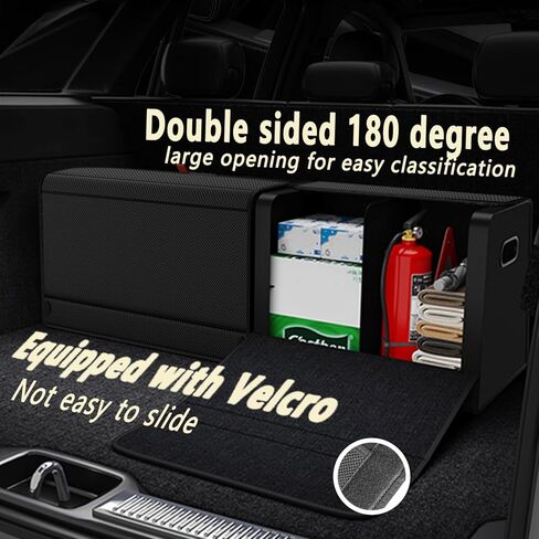 GMQ Car Trunk Organizer for SUV,Car Organizers and Storage with Collapsible Storage, Large Capacity for SUV, Truck, MPV (Weave Black, M-15.8 * 13 * 12.5IN) in Kuwait