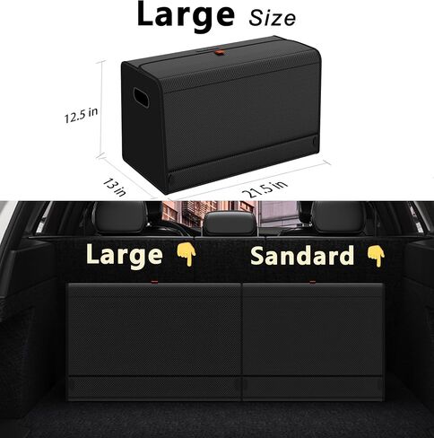 GMQ Car Trunk Organizer for SUV,Car Organizers and Storage with Collapsible Storage, Large Capacity for SUV, Truck, MPV (Weave Black, M-15.8 * 13 * 12.5IN) in Kuwait