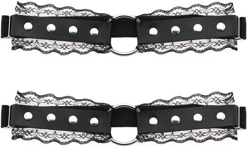 FM FM42 Multicolor PU محاكاة الجلد Silvert-livets O حلقة الدانتيل قابلة للتعديل راتبة مرنة الساق ، حزمة من 2 أجهزة كمبيوتر in Saudi Arabia