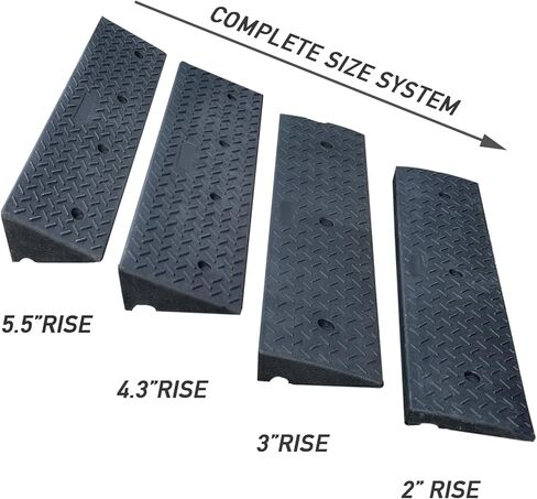 تحميل العتبة المنحدر الداخلي في الهواء الطلق 7700 رطل الحمل السعة المنحدر منحدر منحدر مكافحة عجلة مكافحة الانزلاق للدراجة ، سكوتر ، سيارة موتور ، شاحنة （2'rise ， 1pcs） in Kuwait