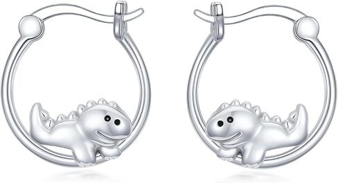 Midari Hypoallergenic Sterling Silver Animal Huggie Hoop Earrings Cute Elephant/Unicorn/Black Cat/Dinosaur/Panda Earrings Sensitive Ears Friendly Everyday Wear Jewelry Gifts for Women in Saudi Arabia