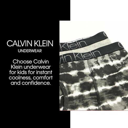 Calvin Klein Boys Boxer Briefs, CK Logo Blue/Black Iris Blue/Heather Grey/Black CK Logo, Small in Saudi Arabia