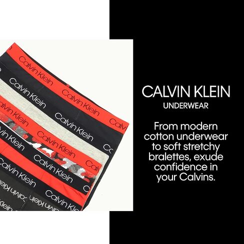 Calvin Klein Boys Boxer Briefs, CK Logo Blue/Black Iris Blue/Heather Grey/Black CK Logo, Small in Saudi Arabia