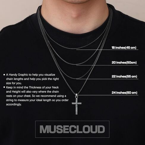 925 Sterling Silver Cross Necklace Men - Oxidized Sterling Silver Cross Pendant with Stainless Steel Box Chain Vintage Unique Crucifix Necklaces Silver Jewelry for Mens Women 18-24 Inches in Saudi Arabia