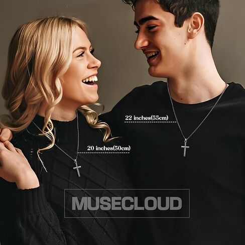 925 Sterling Silver Cross Necklace Men - Oxidized Sterling Silver Cross Pendant with Stainless Steel Box Chain Vintage Unique Crucifix Necklaces Silver Jewelry for Mens Women 18-24 Inches in Saudi Arabia