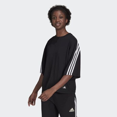Adidas Women's Future Icons 3-Stripes Tee, Black, Large in Saudi Arabia