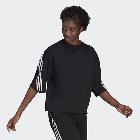 Adidas Women's Future Icons 3-Stripes Tee, Black, Large in Saudi Arabia