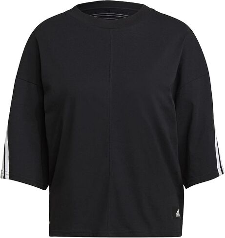 Adidas Women's Future Icons 3-Stripes Tee, Black, Large in Saudi Arabia