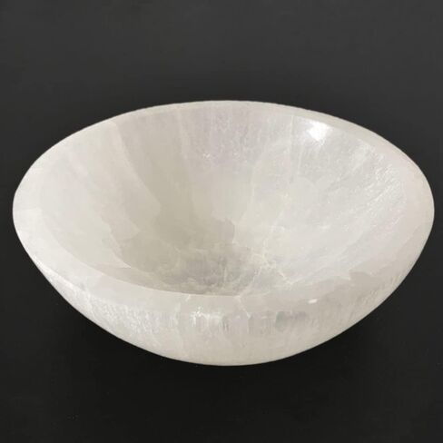 Large Selenite Bowl Hand-Carved Round Selenite Crystals Bowl for Cleansing, Charging, Smudging, Healing, Decoration or Gift 5.3-5.7 Inch in Saudi Arabia