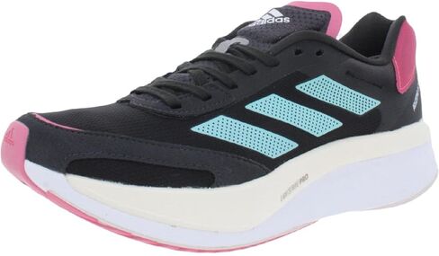 حذاء الجري adidas Adizero Boston 10 - للنساء أبيض FTW/أسود أساسي/أحمر شمسي، 10.5 in Kuwait