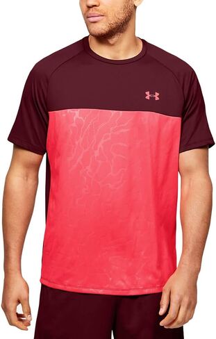 Under Armour Men's Tech 2.0 Emboss Short-Sleeve Training Workout T-Shirt , Cordova (615)/Beta , Medium in Saudi Arabia