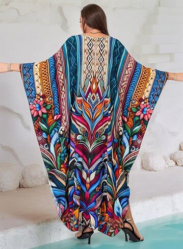 فستان Kaftan للسيدات 2025 V-Neck Beach Cove Up for Swimsuit و Mumu Loungewear & Home Caftan Light in Kuwait