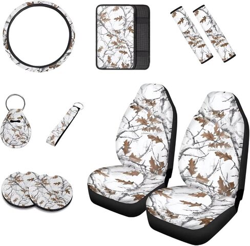 Howilath Sliver Dog Paw Print Cover Cover/Teadering Wheel Cover/Seatbelt Pads/Coasters/Keychain/Armrest Cushion ، 10pcs Auto Interior Accessories in Kuwait