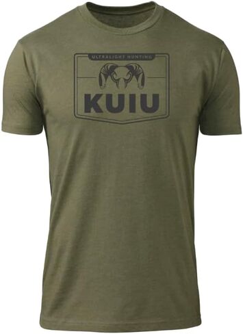 KUIU Logo Sign T-Shirt for Men – Lightweight Cotton Polyester Hunting Tee – Soft, Durable Standard Fit Crew Neck in Kuwait