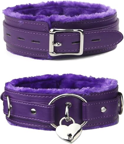 Gothic Leather collar for Women with Lock Detachable Choker Necklace Black in Saudi Arabia