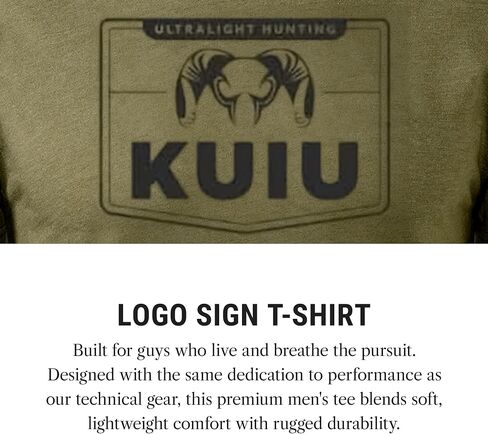 KUIU Logo Sign T-Shirt for Men – Lightweight Cotton Polyester Hunting Tee – Soft, Durable Standard Fit Crew Neck in Kuwait