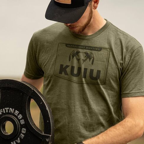 KUIU Logo Sign T-Shirt for Men – Lightweight Cotton Polyester Hunting Tee – Soft, Durable Standard Fit Crew Neck in Kuwait