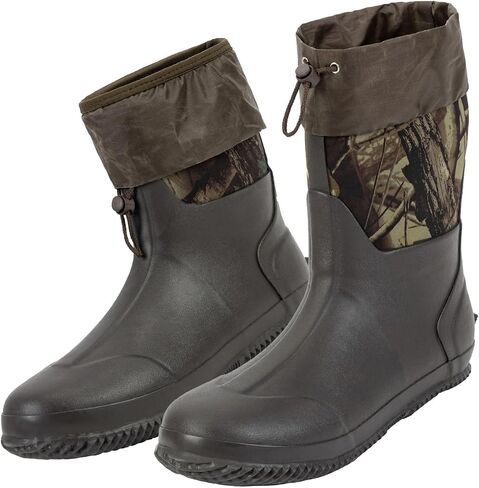Ubon Men's Medium-High Waterproof Chloroprene Rubber Rain Boots for Farm and Garden Work in Saudi Arabia