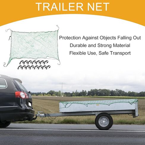 1 مجموعة 1.5x2.2m شحن الشحن العالمي للمقطورة - بيك آب Truck Trailer Net Net Accopy - Polyethylene Green in Saudi Arabia