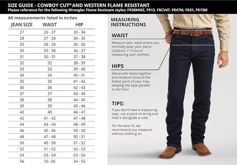 Wrangler FR47M Men's FR Flame Resistant Regular Fit Lightweight Denim Jeans - 44W x 32L in Saudi Arabia