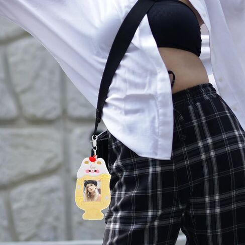SAFIGLE Plush Photocard Holder Keychain K- Keyring Cute Rabbit ID Card Holder Card Protector Cover Sleeve for K- Album Photocard, Badge, Credit Card (Yellow) in Kuwait