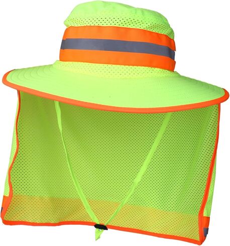 Men High Visibility Reflective Bucket Hat with Neck Flap Wide Brim Boonie Sun Hat Cap in Saudi Arabia