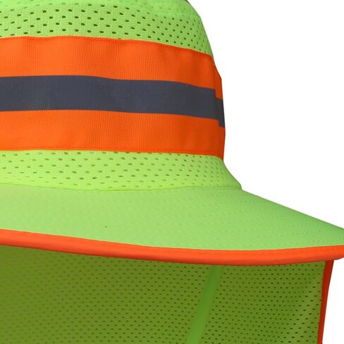 Men High Visibility Reflective Bucket Hat with Neck Flap Wide Brim Boonie Sun Hat Cap in Saudi Arabia