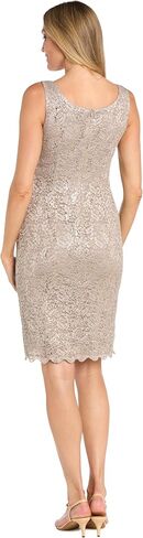 2 PC Knee Length Lace Scalloped Trimmed Jacket Dress W/V Beaded Neckline in Kuwait