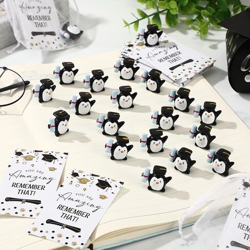 25 Sets Small Graduation Gifts Bulk Cute Mini Resin Grad Figurines Class of 2025 Kindergarten Preschool Graduation Party Favors 5th Grade Miniature End of School Year Gifts(Penguin) in Saudi Arabia