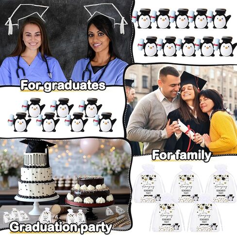 25 Sets Small Graduation Gifts Bulk Cute Mini Resin Grad Figurines Class of 2025 Kindergarten Preschool Graduation Party Favors 5th Grade Miniature End of School Year Gifts(Penguin) in Saudi Arabia