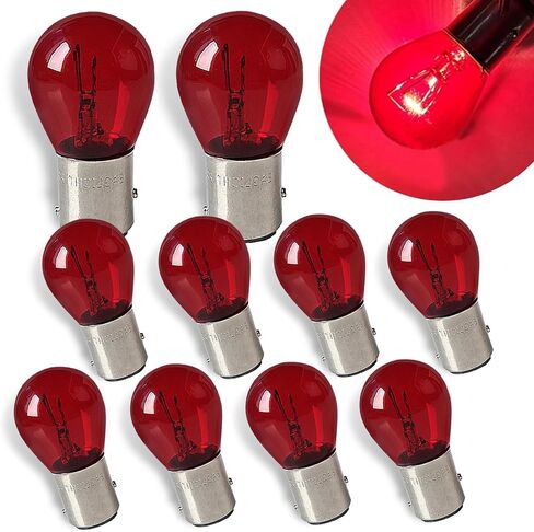 10PCS 1157 Bulb, Tail High and Low Brake Light Bulb, P21/5W S25 2057 2357 7528 BAY15D Light Bulb, Turn Signal Light Bulb Replacement, Universal Halogen Brake Tail Light Parking Light (Amber) in Kuwait