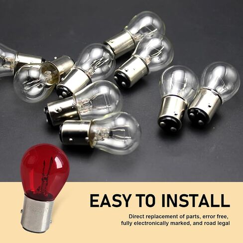 10PCS 1157 Bulb, Tail High and Low Brake Light Bulb, P21/5W S25 2057 2357 7528 BAY15D Light Bulb, Turn Signal Light Bulb Replacement, Universal Halogen Brake Tail Light Parking Light (Amber) in Kuwait