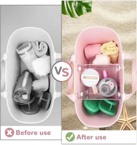 Acrylic Divider Tray for Simple Modern Extra Large Tote Bag - 2 Pack Clear & Chic Beach Bag Organizer Inserts, Stylish Accessories for Original Simple Modern X-Large Beach Bag in Saudi Arabia