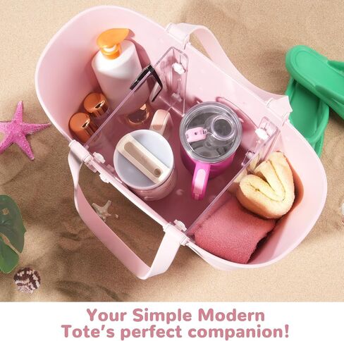 Acrylic Divider Tray for Simple Modern Extra Large Tote Bag - 2 Pack Clear & Chic Beach Bag Organizer Inserts, Stylish Accessories for Original Simple Modern X-Large Beach Bag in Saudi Arabia