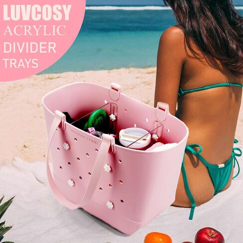 Acrylic Divider Tray for Simple Modern Extra Large Tote Bag - 2 Pack Clear & Chic Beach Bag Organizer Inserts, Stylish Accessories for Original Simple Modern X-Large Beach Bag in Saudi Arabia