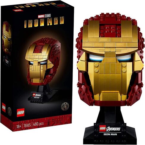 LEGO Marvel Avengers Iron Man Helmet 76165; Brick Iron Man-Mask for-Adults to Build and Display, Creative Challenge for Marvel Fans (480 Pieces) in Saudi Arabia
